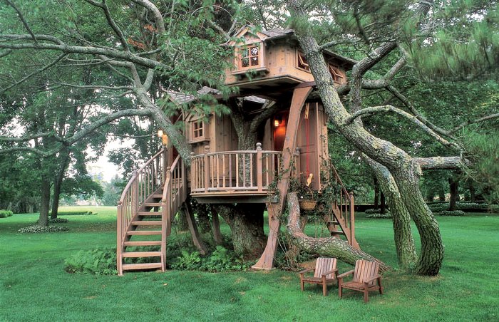 двухэтажный дом на дереве