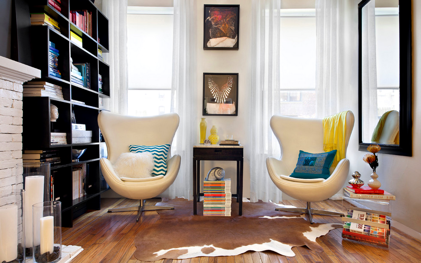 Скандинавский стиль в интерьере квартиры кресло-яйцо