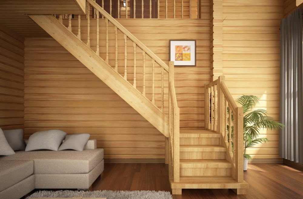 деревянная лестница в интерьере2
