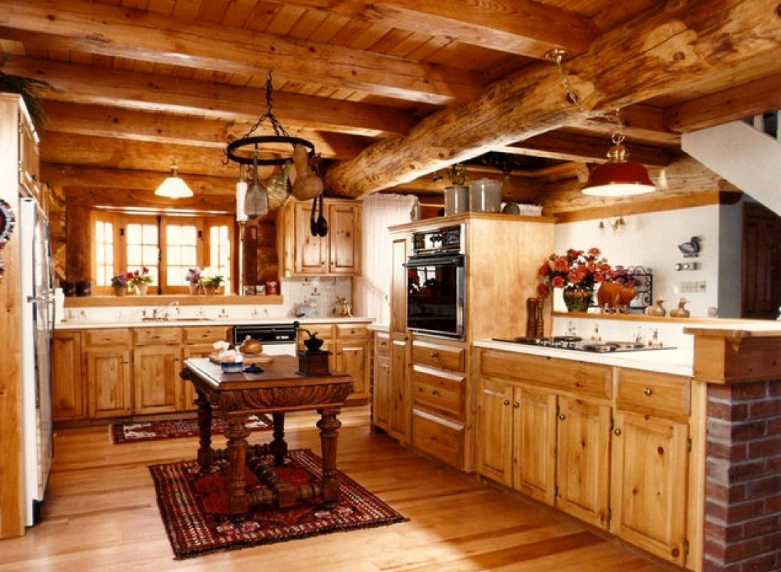 интерьер кухни в деревянном доме2