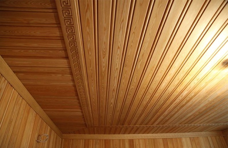 деревянные обои на потолок