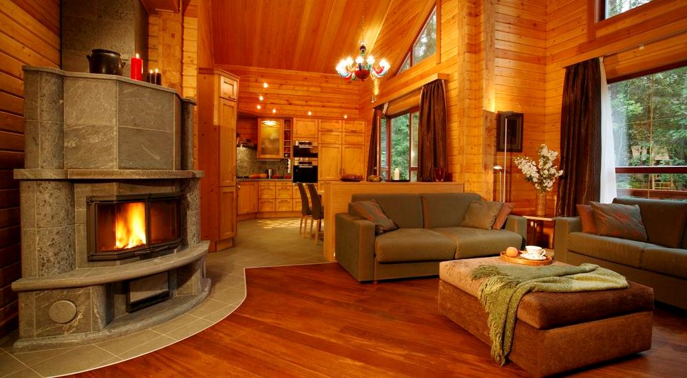 интерьер гостиной в деревянном доме2