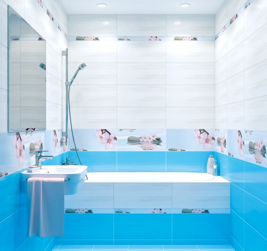 голубой цвет в интерьере ванная