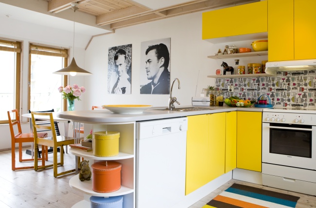 дизайн кухни желтого цвета